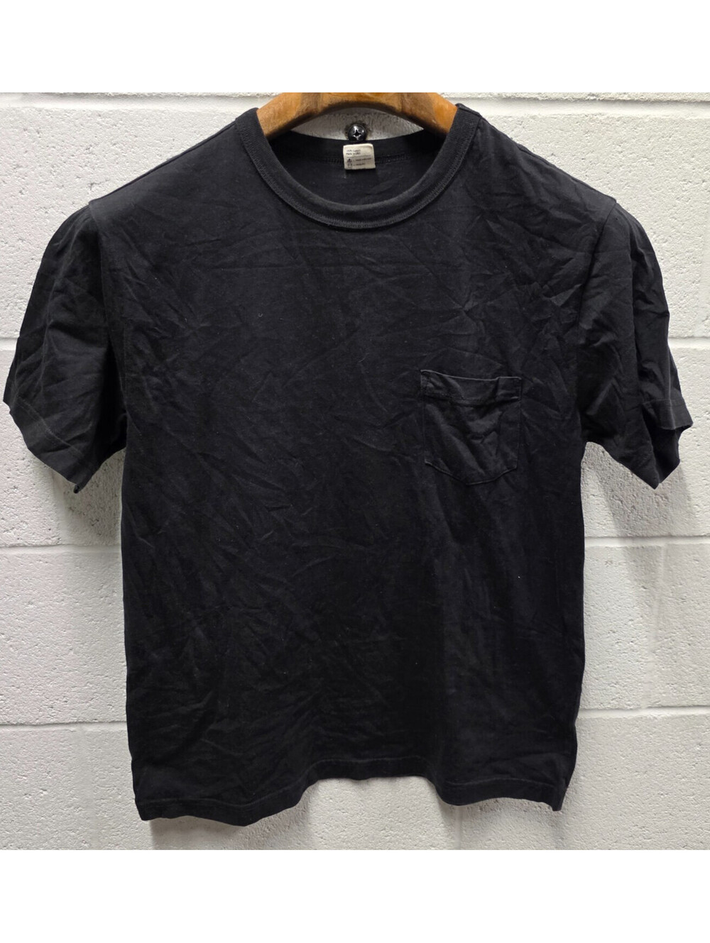 3sixteen Garment Dyed Pocket T-Shirt Black Size S USA Made 20x27